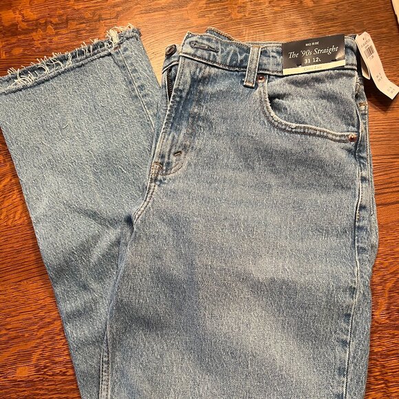 Abercrombie & Fitch Mid Rise The 90's Straight 31Long 12 Long Curve Love - Picture 1 of 2